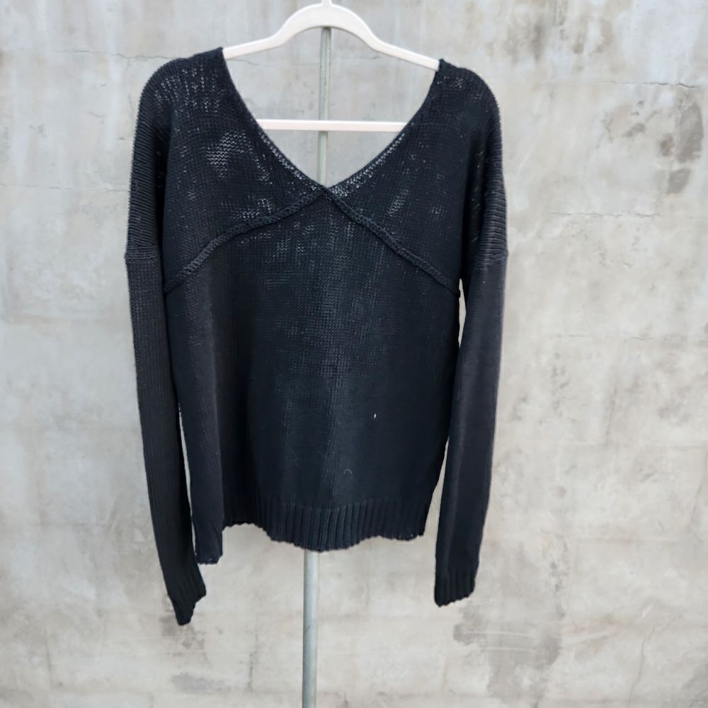 Marcella black knit sweater long sleeve